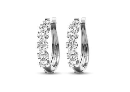 Stack of Clubs Hoop Earrings