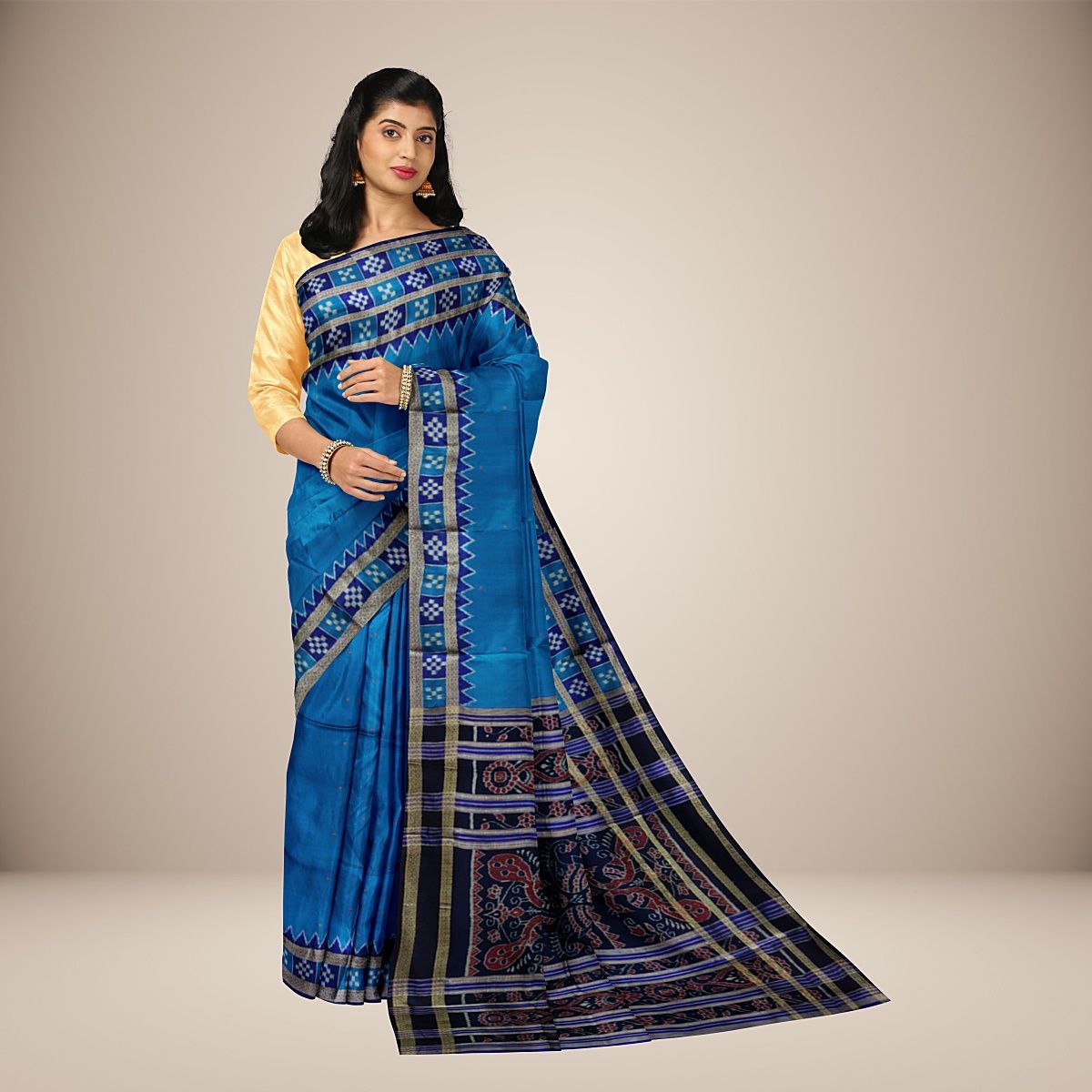 Pasapalli Border Plain Body Khandua Silk Saree