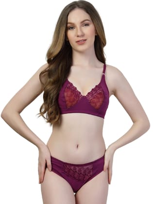 ADORNSTAR Women Purple Designer Cotton Lingerie Set | Non Wired Non Padded Full Coverage Bra with Hipster Panty | Soft Fabric Straps and Breathable and Comfortable Innerwear Set ADORNSTAR Women Purple Designer Cotton Lingerie Set | Non Wired Non Padded Full Coverage Bra with Hipster Panty | Soft Fabric Straps and Breathable and Comfortable Innerwear Set