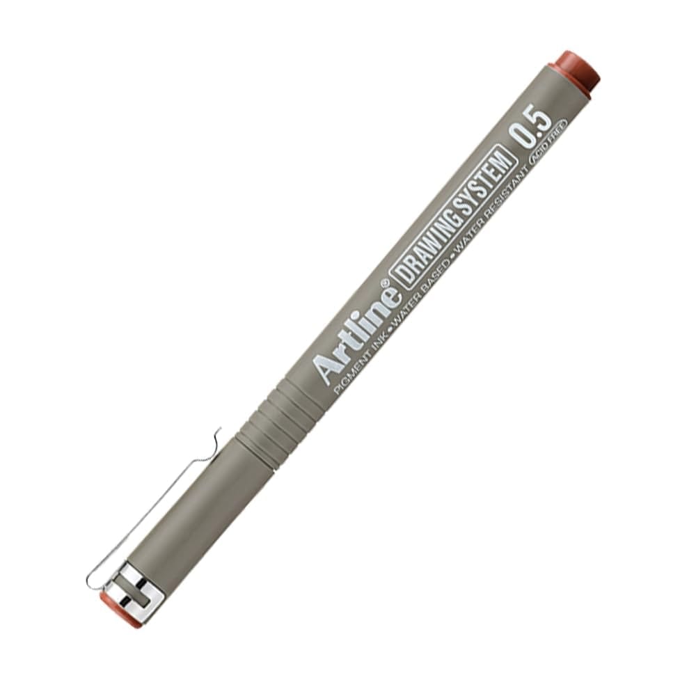 Artline Drawing System Pen 0.5 Marker Sepia Colour Pack of 12 | Explore Various Drawing Techniques for Artists & Designers