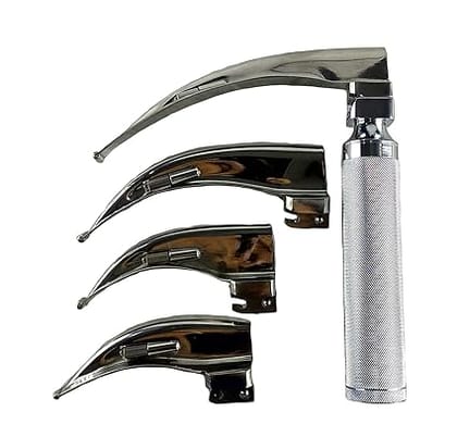AABHA Macintosh Type, Deluxe Quality LED Laryngoscope Set (Blade Size: 1, 2, 3 and 4) AABHA Macintosh Type, Deluxe Quality LED Laryngoscope Set (Blade Size: 1, 2, 3 and 4)