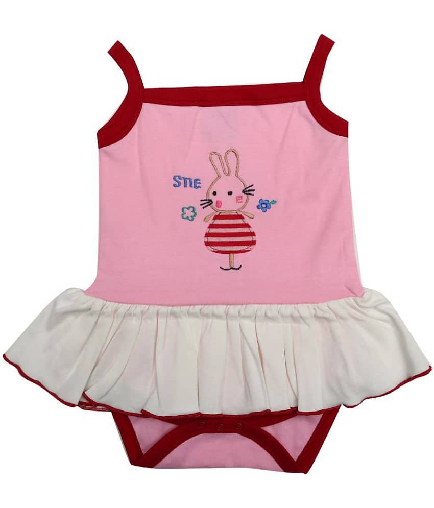 KABOOS Baby Girls Cotton Bodysuit ( Light Pink )