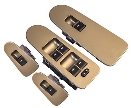 UNO MINDA S23033-000M00 Power Window Switch - Kit - Main (4), 1 Co-Driver & 2 Subs - w/o Mirror Switch - Autumn Mist Finish (Golden)