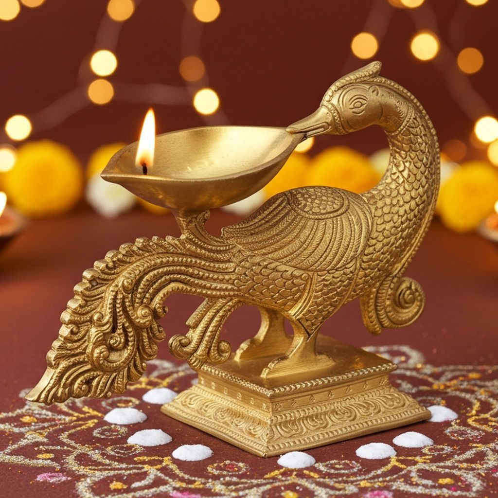 Brass Table Decor Murga Deepak (BSMAS141)