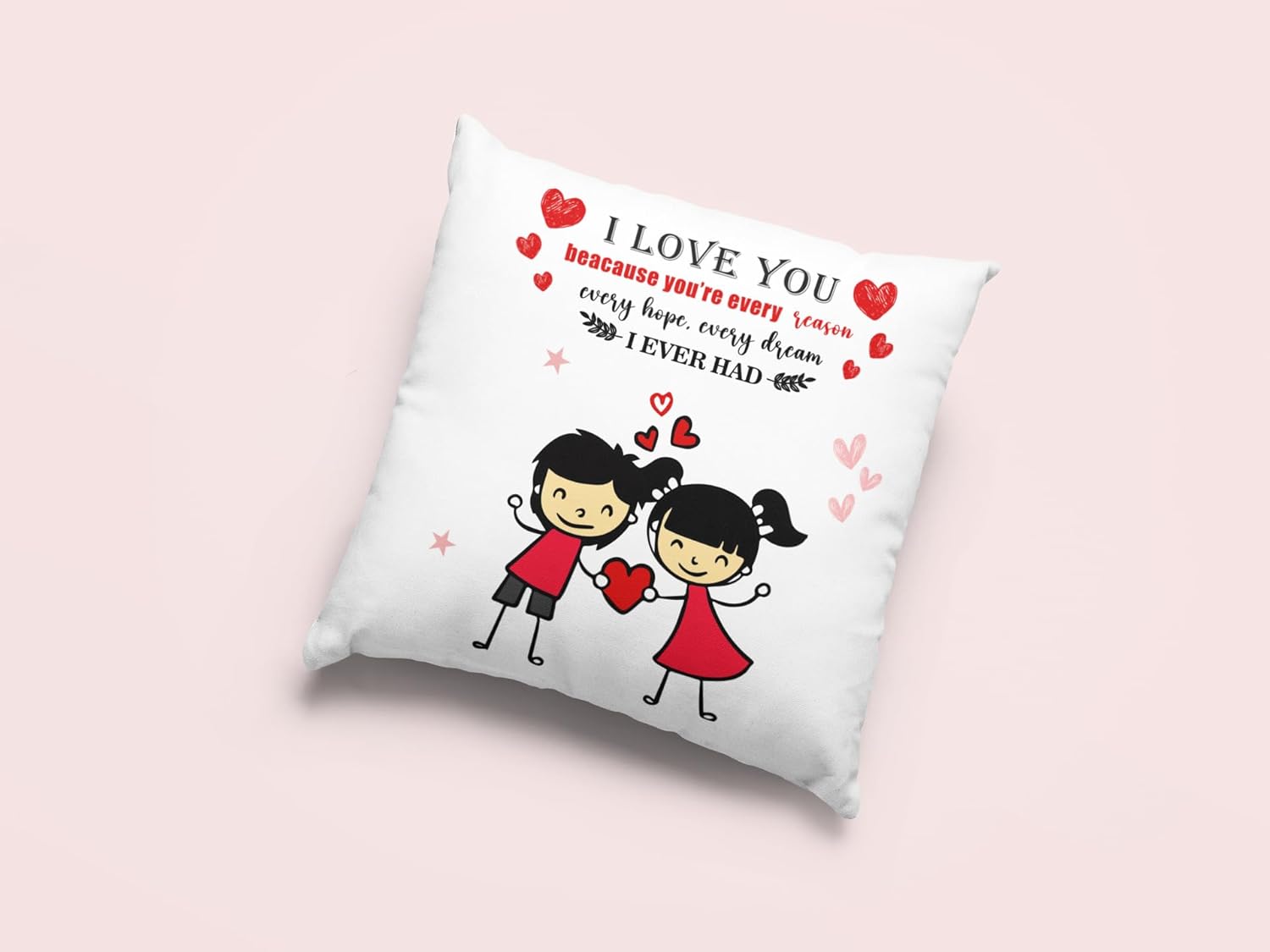 Arni Arts Love Life Quote Cushion Cover For Girlfriend And Boyfriend 12x12 Inch