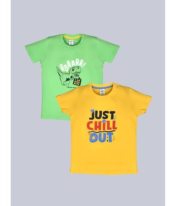 Lux Cozi Pack of 2 Boys Cotton T-Shirt ( Green )