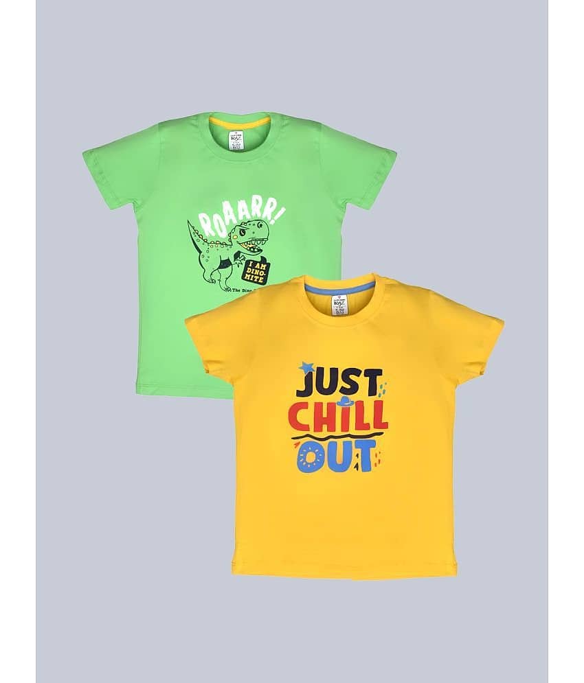 Lux Cozi Pack of 2 Boys Cotton T-Shirt ( Green )