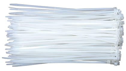 Sahej Multitrade Services Teeth Grip Nylon Self Locking Cable Ties, White Heavy Duty Strong Zip Wire Fastener Organizer Tie (100, 100 x 2.5 MM)