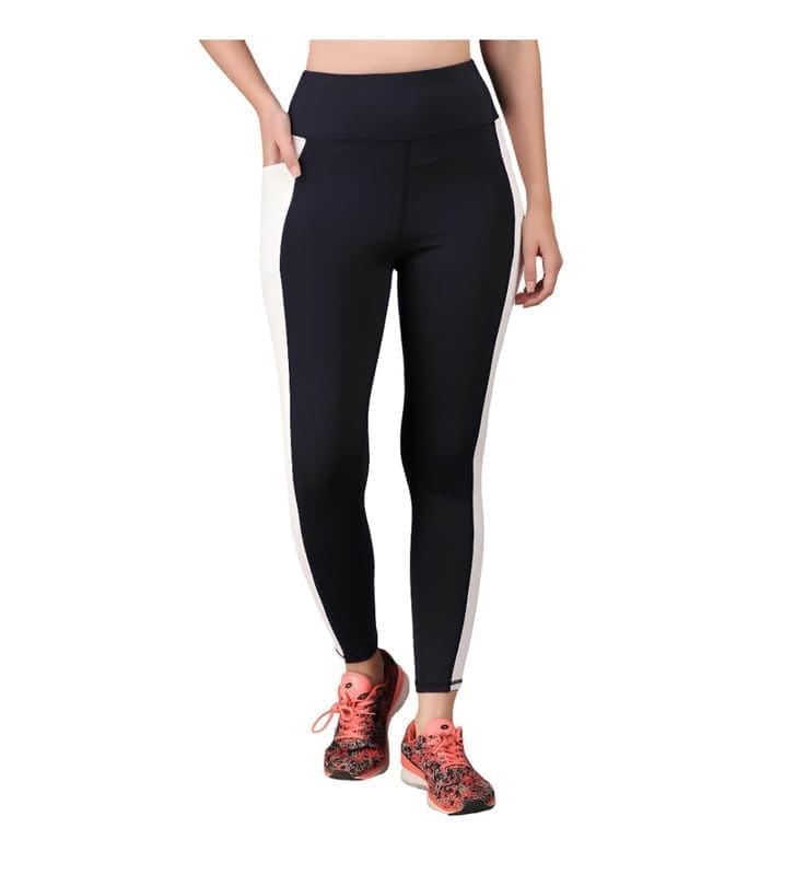 Women's Polyester Solid Ankle Length High Waisted Tights (Navy Blue, XL)-PID61845