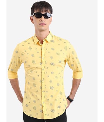 Ketch 100% Cotton Regular Fit Printed Full Sleeves Men's Casual Shirt - Yellow ( Pack of 1 )