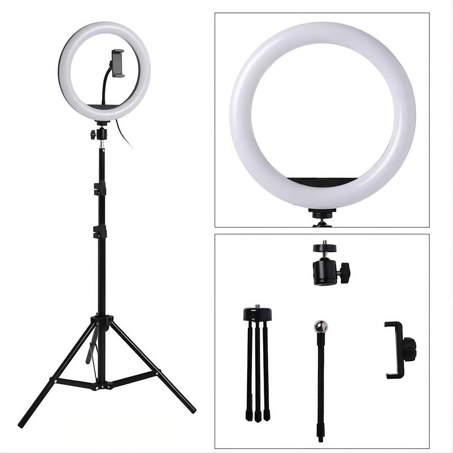Ring Fill Light 10 Inches with Stand, Temperature, USB Powered (HX-260)