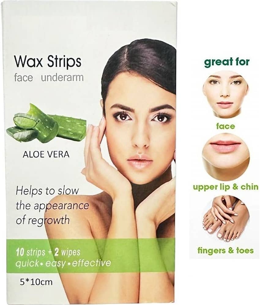 RTB Wax Strips for Facial Hair Removal for Women Face Waxing Kit 10 no.s