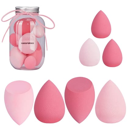 SUAKE 7in1 Professional Beauty Blender Set for Face Makeup | Makeup Sponges Set is suitable with Liquid & Creams | Sponge makeup is for all Skin Types & it is Soft Latex-Free Reusable & washable (Multicolor 4 Big + 3 Mini=7 Pcs) SUAKE 7in1 Professional B