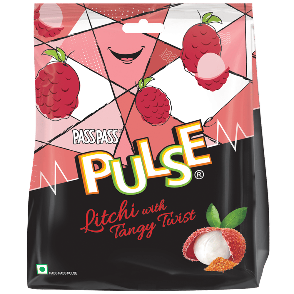 Pulse Pyramid Pouch || Litchi Candy || 50 Pieces || 202.5 Grams