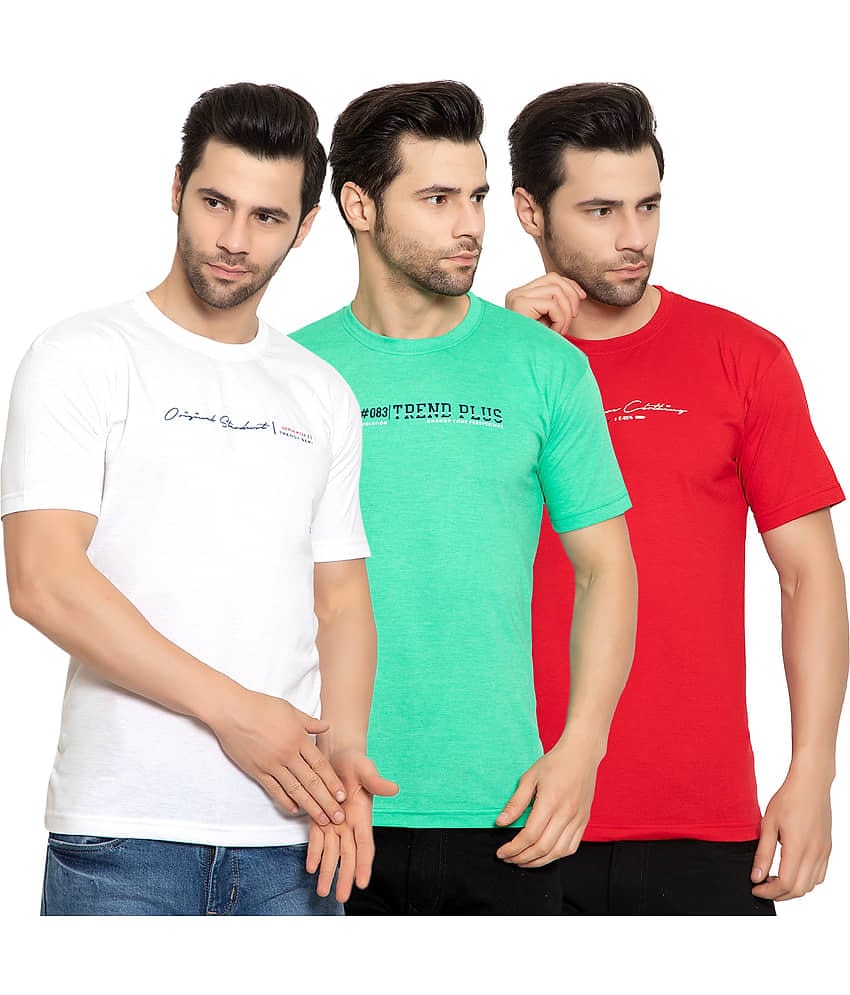 Zeffit - Cotton Blend Regular Fit Multicolor Men's Sports T-Shirt ( Pack of 3 )
