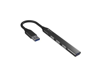 Portronics Mport 31 USB Hub Dock (4-in-1), Multiport Adapter with 1 x USB 3.0 & 3 x USB 2.0 Ports, up to 5 Gbps High Speed Data Transfer for Laptop, PC