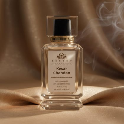 Essent Perfumes Kesar Chandan Eau de Parfum (EDP) – Saffron Sandalwood Warm Woody Long Lasting Perfume – Unisex Fragranc
