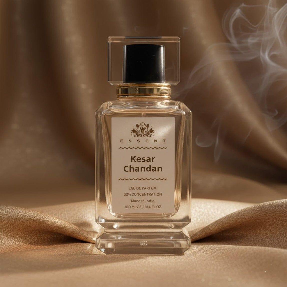 Essent Perfumes Kesar Chandan Eau de Parfum (EDP) – Saffron Sandalwood Warm Woody Long Lasting Perfume – Unisex Fragranc
