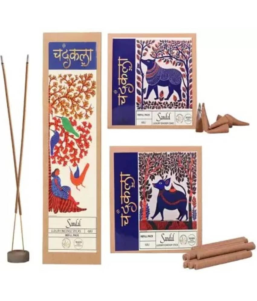 Chandrakala Incense Stick,Dhoop Pure Sandal 60 Pieces ( Pack of 3 )