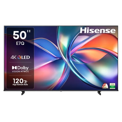 Hisense 126 cm (50 inches) E7Q Series 4K Ultra HD Smart QLED TV 50E7Q (Black) Hisense 126 cm (50 inches) E7Q Series 4K Ultra HD Smart QLED TV 50E7Q (Black) - black / 50 inches