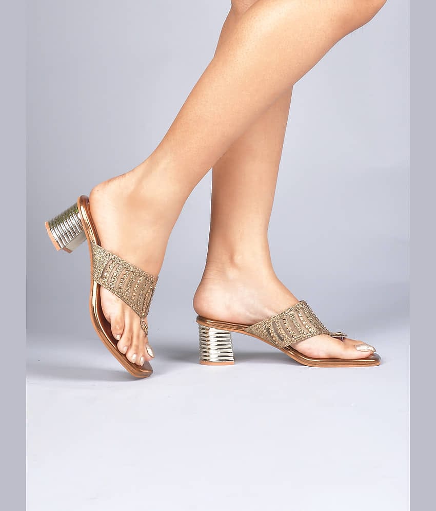 JM Looks Tan Women's Sandal Heels