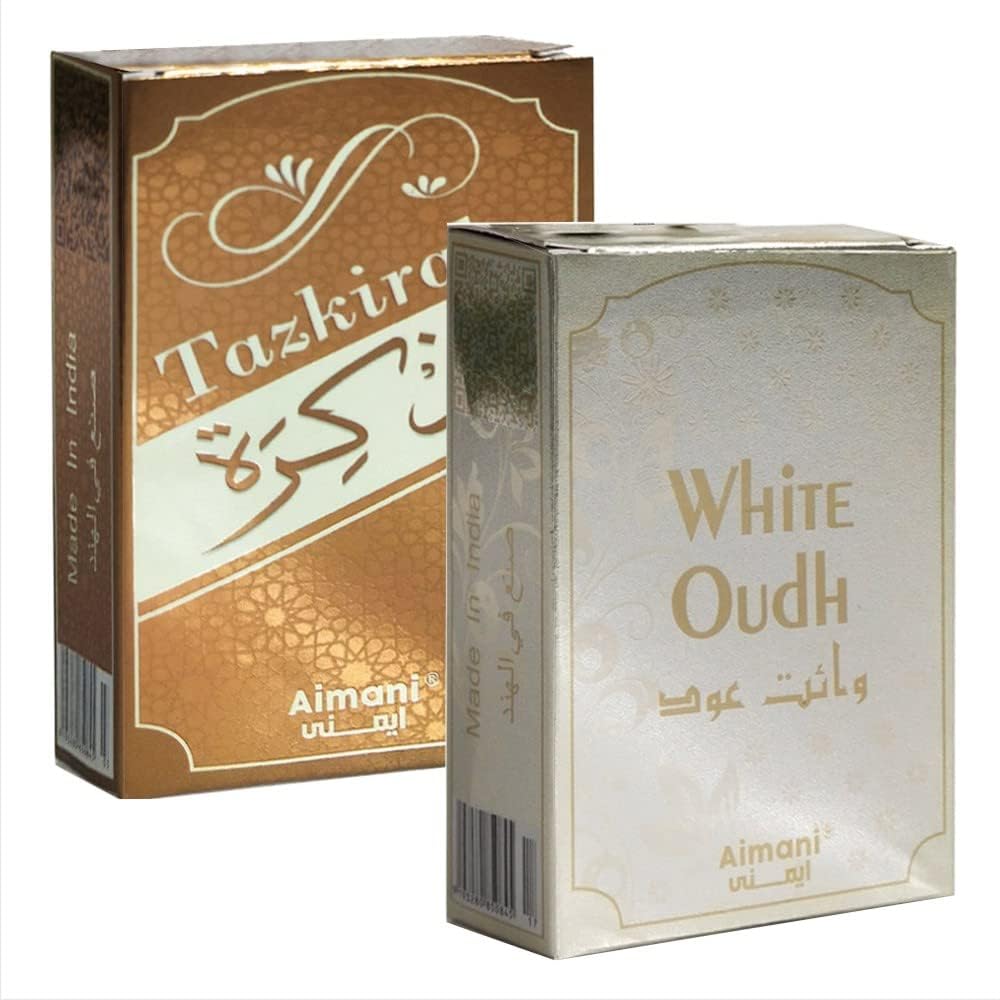 Aimani Fragrances Combo Offer Pack of 2 (White Oudh Attar - Tazkirah Attar) For Men & Women 6ml each