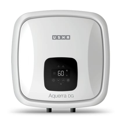 Usha Aquerra DG 15 Litre 5 Star Digital Storage Water Heater with Remote (White), Wall Mounting Usha Aquerra DG 15 Litre 5 Star Digital Storage Water Heater with Remote (White), Wall Mounting - White / 25L