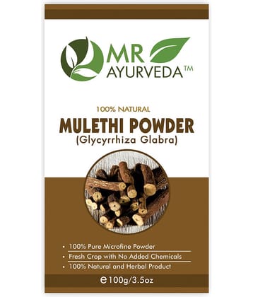 MR Ayurveda Organic Mulethi Powder (Glycyrrhiza Glabra) Face Pack Masks 100 gm
