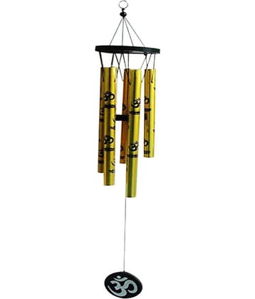Ratnatraya Feng Shui Om Vastu Five Pipe Wind Chime Aluminium 5 Rod Outdoor Windchime Pack of 1