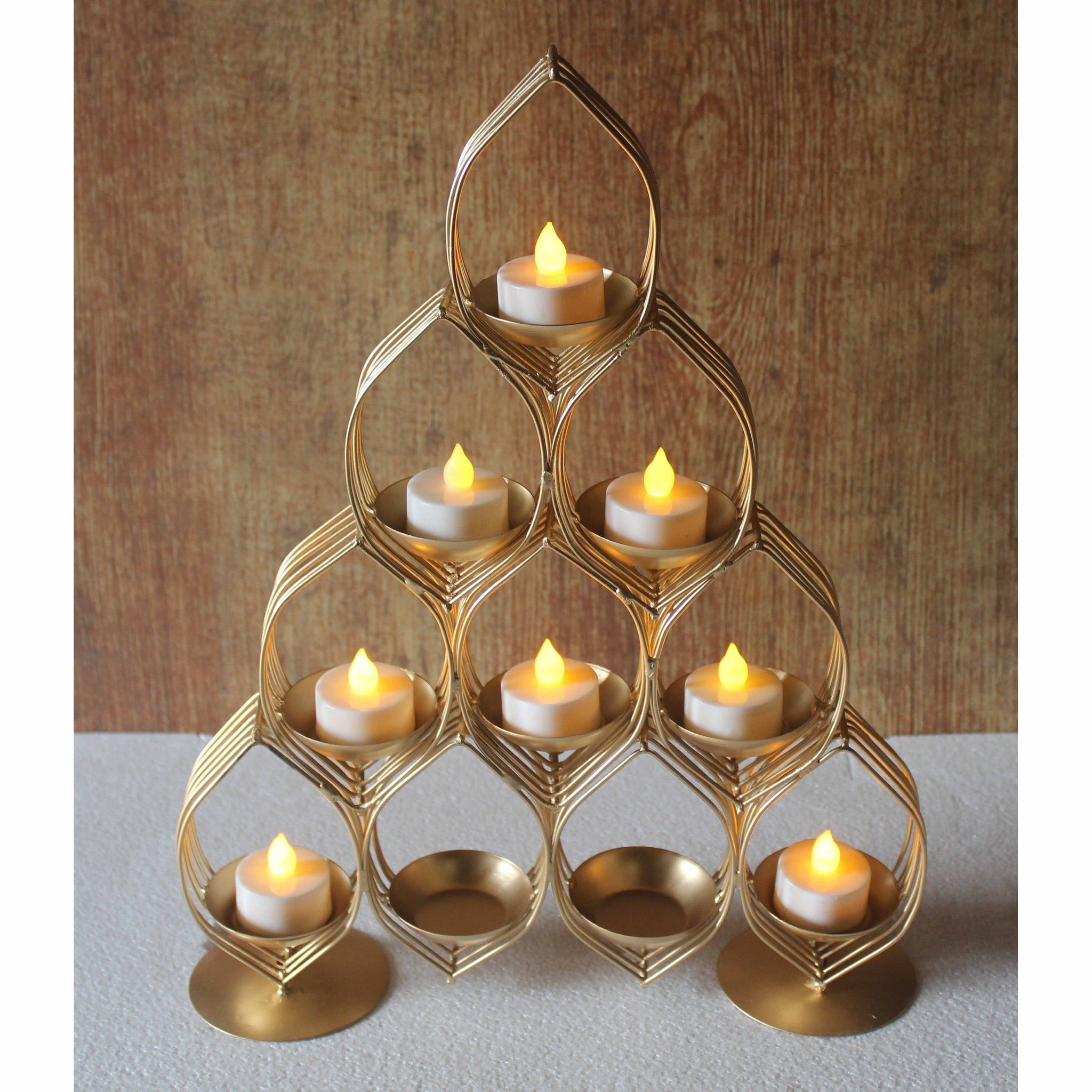 Iron Decorative T Light Holder With 10 Candle Holder (IMAS160 C)