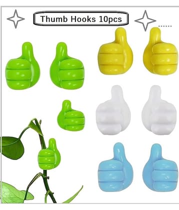 Self Adhesive Thumb Wall Hooks for Hanging( Set of 10 )