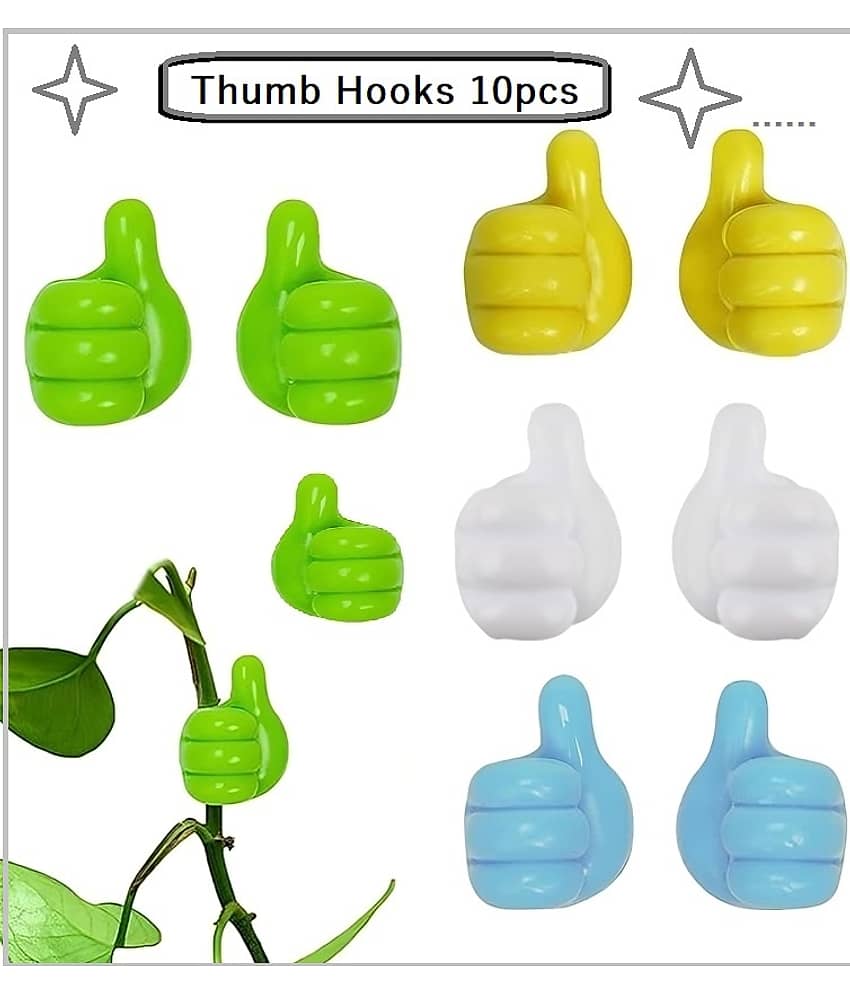 Self Adhesive Thumb Wall Hooks for Hanging( Set of 10 )