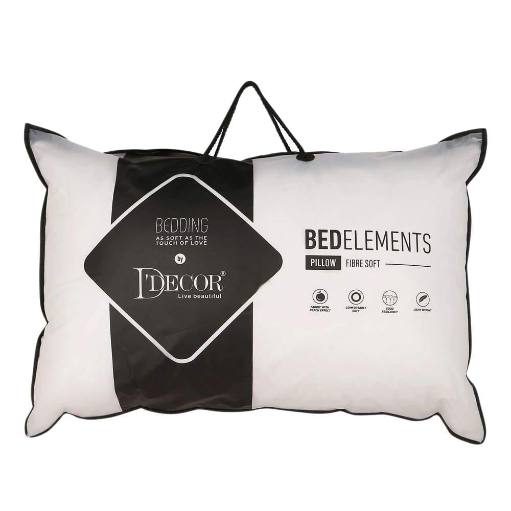 DDECOR - Bed Elements Collection 100% Cotton Contemporary Pattern MIX Pillow Filller|43 CM X 69 CM| - White