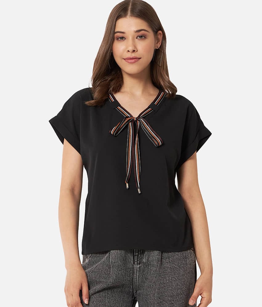 ALL WAYS YOU Women's Crepe Regular Top ( Black )