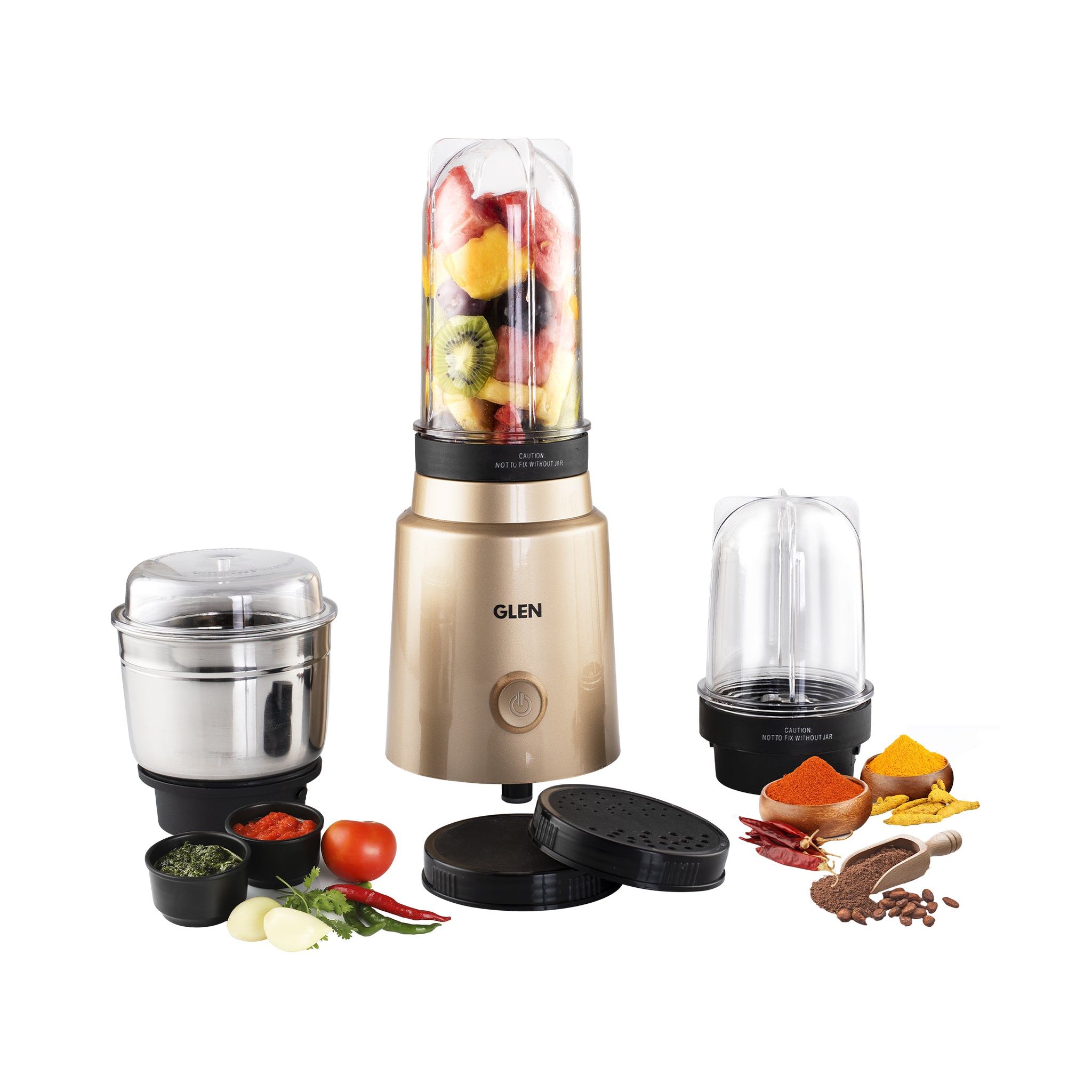 Active-Blender Grinder, 350W, 20000 RPM Mixer, Grinder, Blender, 1 SS Grinder Jar, 2 Jars - Gold (4048 BG CG)