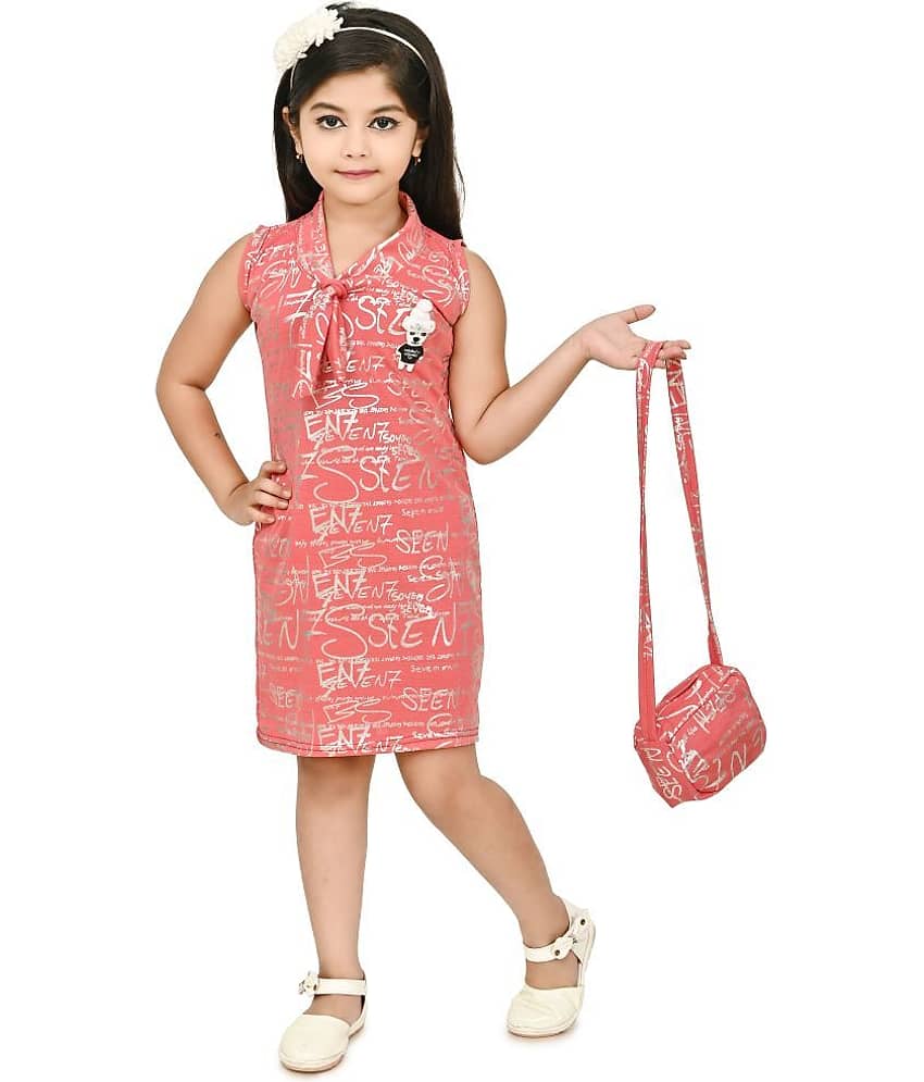 JCT DRESSES Crepe A-line Dress For Girls ( Pack of 1 , Pink )