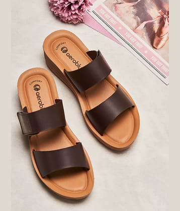 Aeroblu AEL421-BROWN Brown Women's Slipper