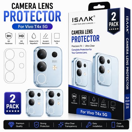 ISAAK Back Camera Lens Protector compatible for Vivo T4x 5G (Pack of 2) ISAAK Back Camera Lens Protector compatible for Vivo T4x 5G (Pack of 2)