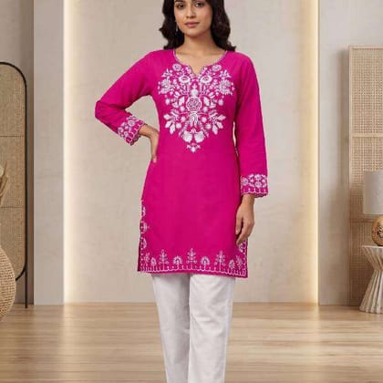 Embroidered kurta bottom Set