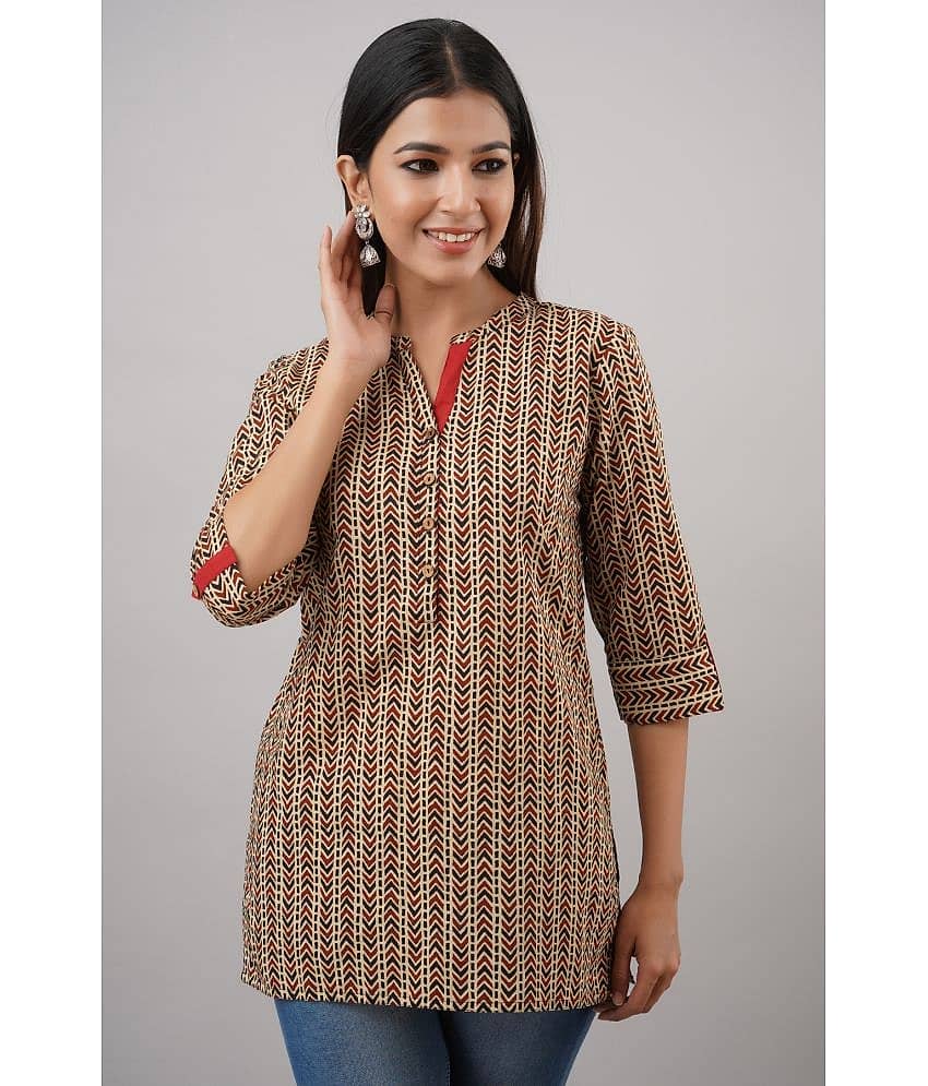NeshamaKurti Women's Rayon Tunic ( Beige )