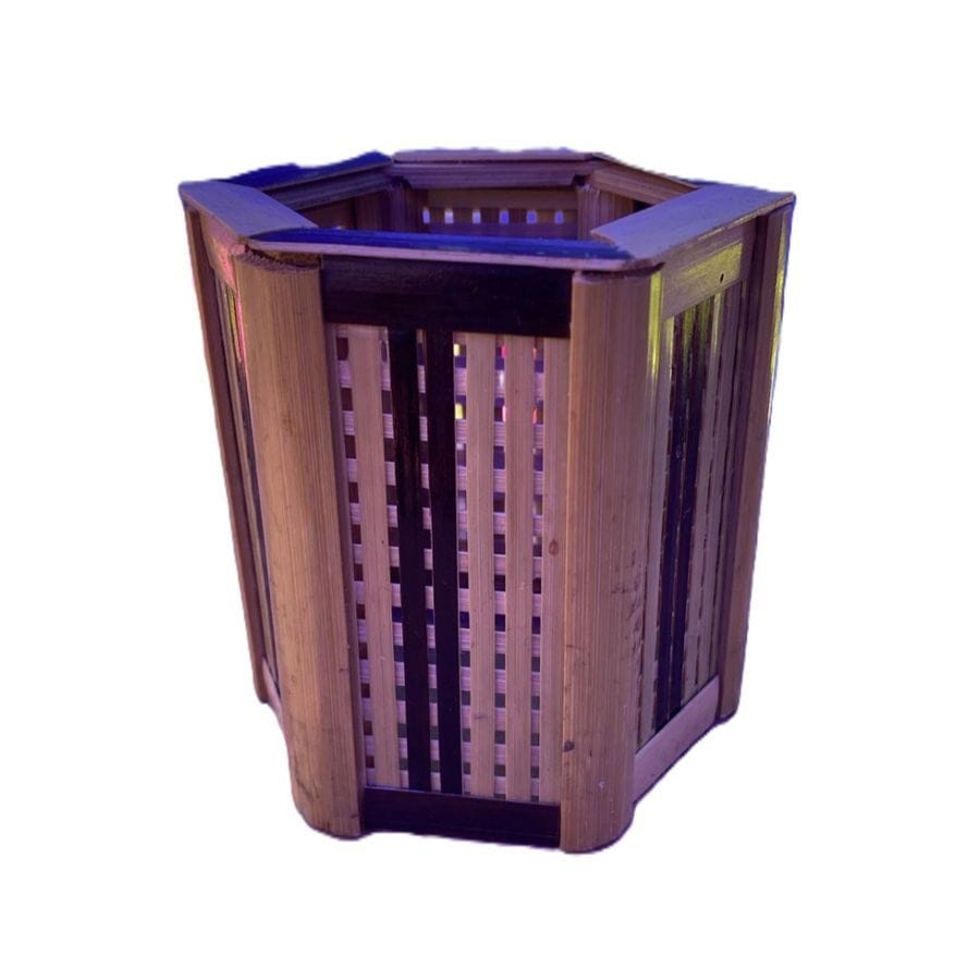 HEXAGONAL BAMBOO PLANTER POT