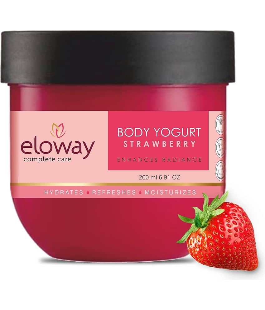 Eloway Body Yogurt / Body Butter - Strawberry Flavor, Moisturized & Glowing Skin (200 ml)