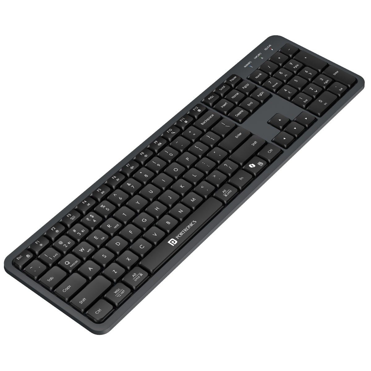 Portronics Akshr Prime Rechargeable Battery, Pair Multiple Devices, Bluetooth + 2.4 GHz Receiver Connectivity, Dedicated Co-Pilot Keys