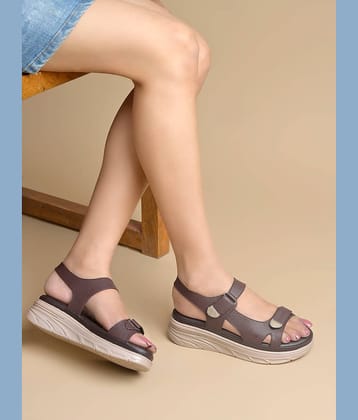 Shoetopia Brown Women's Sandal Heels