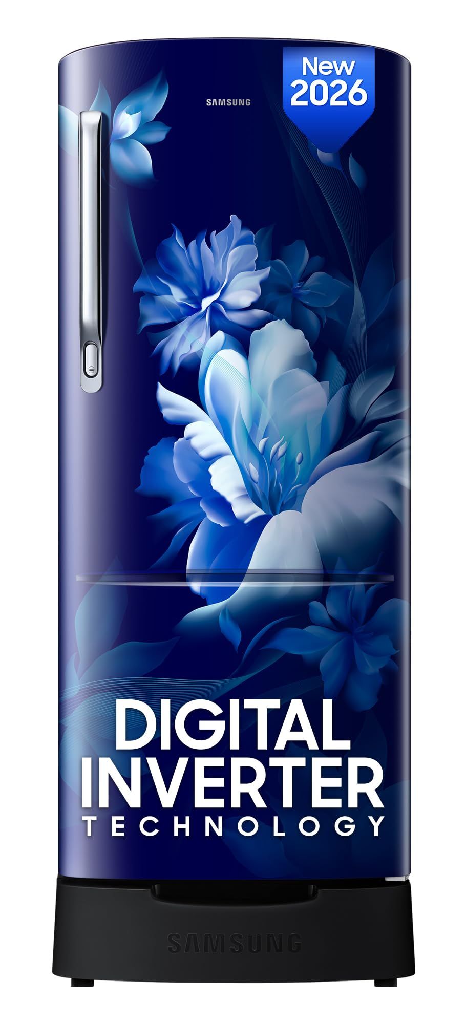 Samsung 223 L, 3 Star, Digital Inverter, Direct-Cool Single Door Refrigerator (RR24H2823UZ/NL, Midnight Blossom Blue, Base Stand Drawer, Single Touch Defrost, 2026 Model) Samsung 223 L, 3 Star, Digital Inverter, Direct-Cool Single Door Refrigerator (RR24