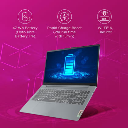 Lenovo IdeaPad Slim 3 Ryzen 7 5825U 15.6" (39.6cm) FHD Thin and Light Laptop (16GB RAM/512GB SSD/Integrated AMD Radeon Graphics/Windows 11/Office Home 2024/Grey/1.6Kg), 82XM0114IN Lenovo IdeaPad Slim 3 Ryzen 7 5825U 15.6" (39.6cm) FHD Thin and Light Lapt