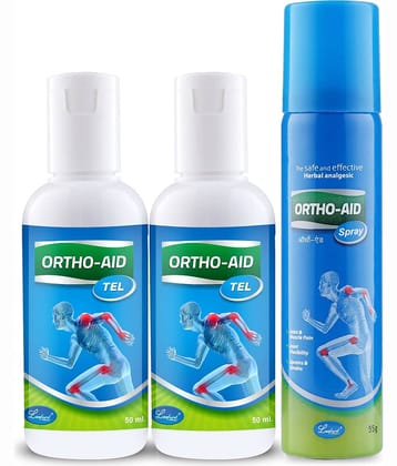 Orthoaid Pain Relief Combo - 50ml Herbal Oil 2 Pcs + Pain Relief Spray 55ml