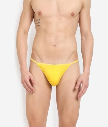 La Intimo Pack of 1 Polyester G-String For Men's ( Yellow )