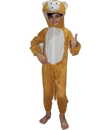Kaku Fancy Dresses Monkey Wild Animal Costume -Brown, 5-6 Years, For Boys & Girls
