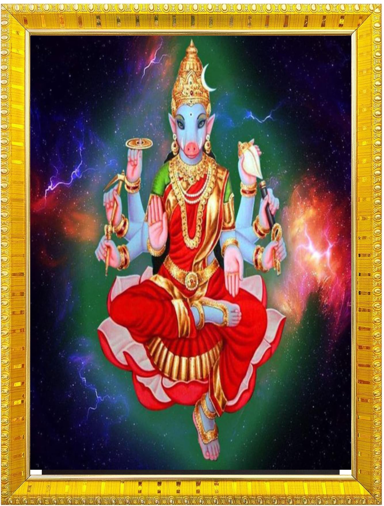 NOKKES Varahi Laxmi Devi Photo Frames Religious Photo frame 5X7 Inch Photo Frame_W3